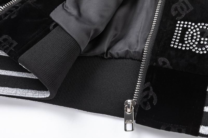 Dolce Gabbana Crystal Monogram Black Jacket With Studded Collar