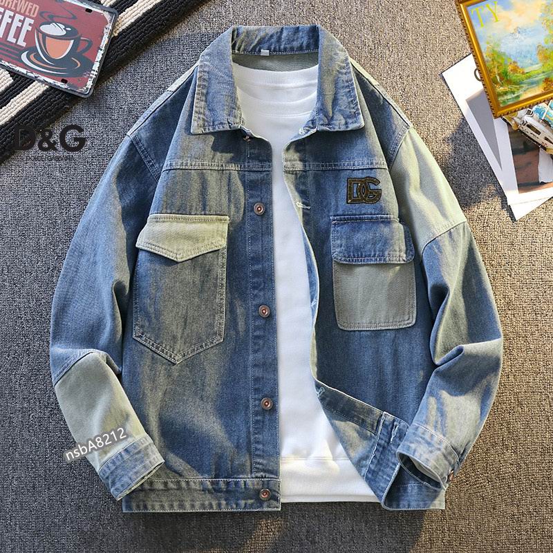 Dolce & Gabbana Inspired Patchwork Denim Jacket With Logo Accent