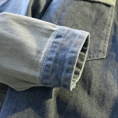 Dolce & Gabbana Inspired Patchwork Denim Jacket With Logo Accent