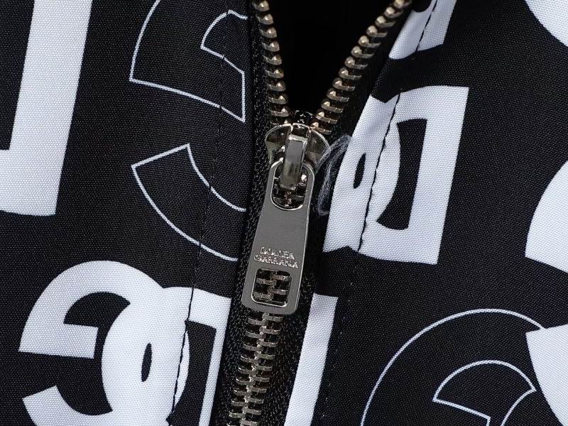 Dolce & Gabbana Inspired Black Bomber Jacket With Monogram Print