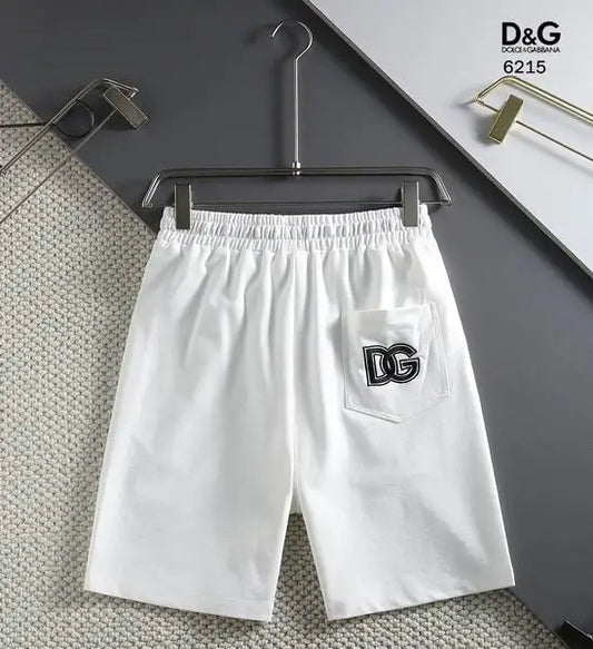 Dolce & Gabbana White Shorts With Branded Black Stripe