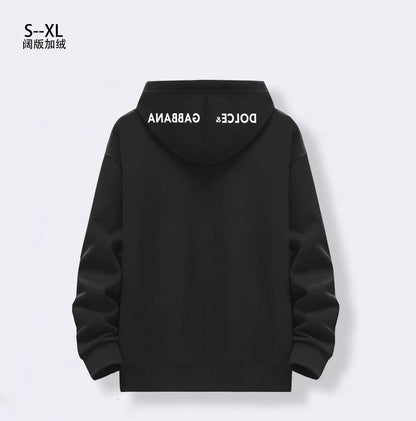 Dolce & Gabbana Grey Hoodie With Brand Logos On Hood And Body For Fashion Fans