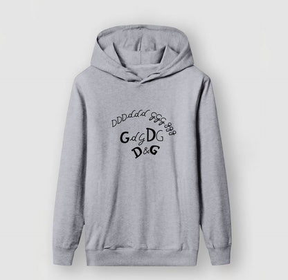 Dolce & Gabbana White Hoodie With Artistic Brand Letter Patterns For Unique Style