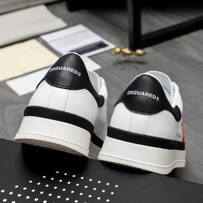 DSQUARED2 White Casual Sneakers With Red Accent And "THE CANADIAN" Text