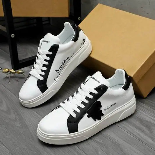DSQUARED2 White And Black Casual Sneakers With "THE CANADIAN" Text