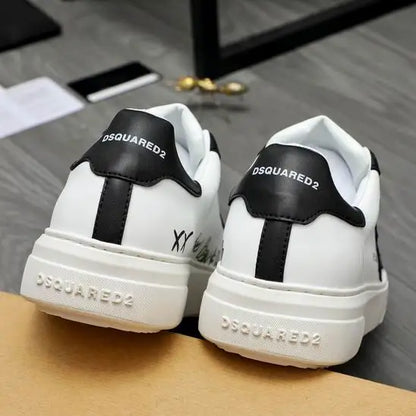 DSQUARED2 White And Black Casual Sneakers With "THE CANADIAN" Text