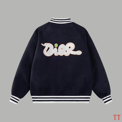 Dior Navy Blue Bomber Jacket With Signature Stripes And CD Logo