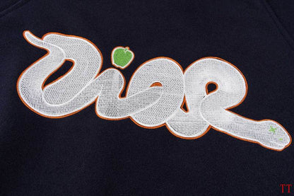 Dior Navy Blue Bomber Jacket With Signature Stripes And CD Logo