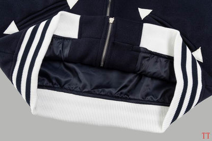 Dior Navy Blue Bomber Jacket With Signature Stripes And CD Logo