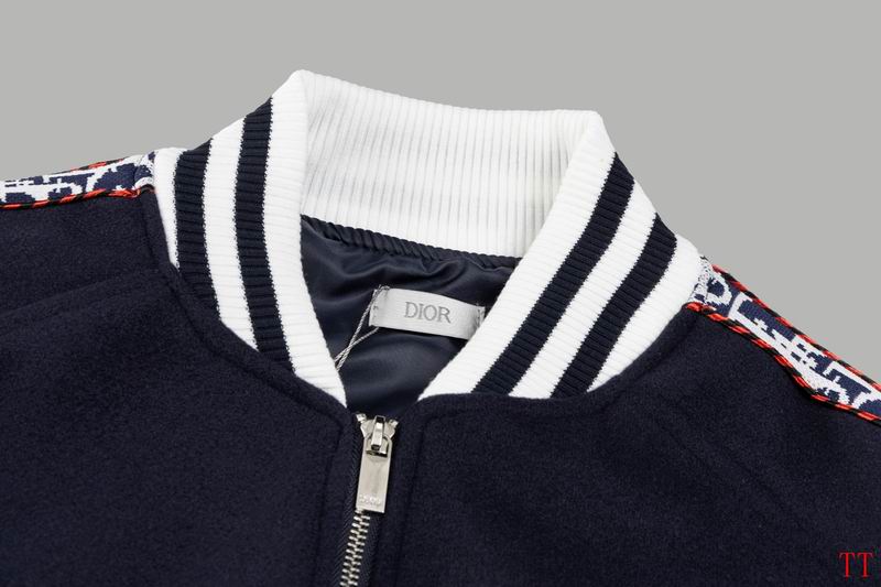 Dior Navy Blue Bomber Jacket With Signature Stripes And CD Logo