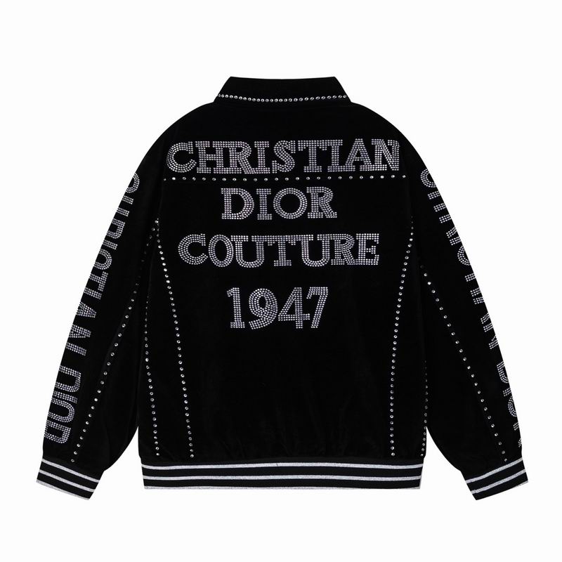Dior Black Velvet Jacket With Rhinestone Embellishments And Brand Lettering