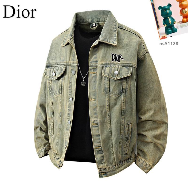 Light Blue Denim Dior Jacket With Embroidered Logo And Black Inner