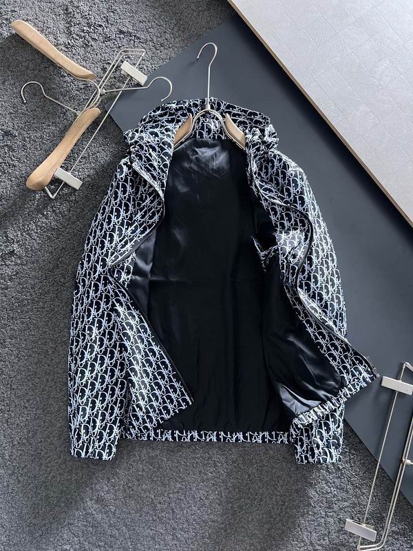 Dior Black Hooded Jacket With All - Over Monogram Pattern And Gold Accent