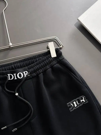 Dior Black Shorts With Prominent Brand Logo Detailing