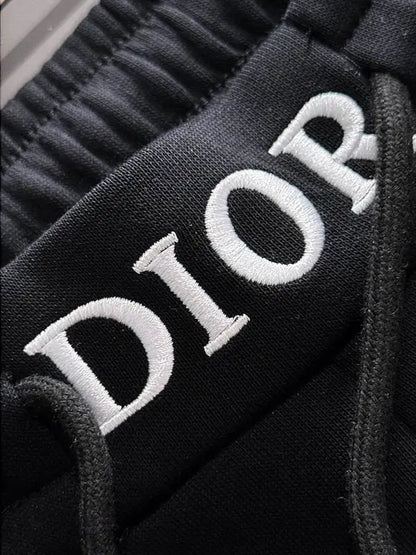 Dior Black Shorts With Prominent Brand Logo Detailing