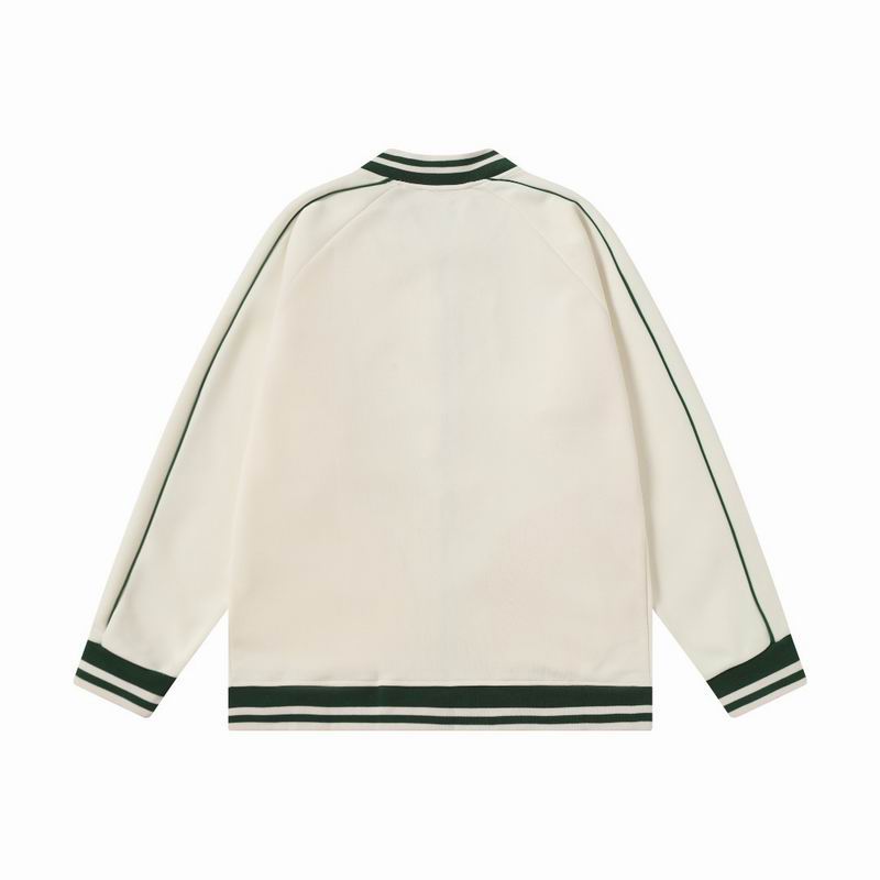 Dior Cream - White Bomber Jacket With Green Trim And Embroidered Logo