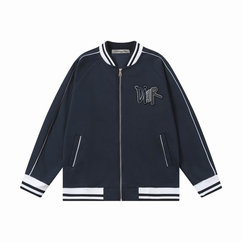 Dior Cream - White Bomber Jacket With Green Trim And Embroidered Logo