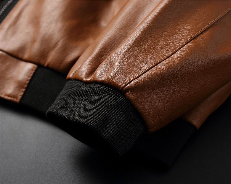 Dior Black Leather Bomber Jacket With Colorful Embroidered Logo