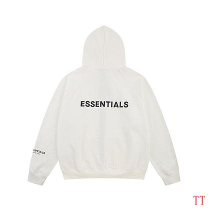 Fear of God Essentials Beige Hoodie With Bold Back Logo