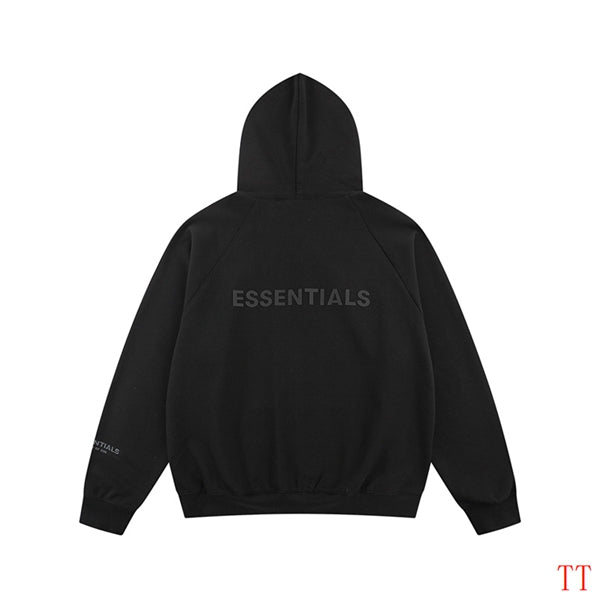 Fear of God Essentials Beige Hoodie With Bold Back Logo