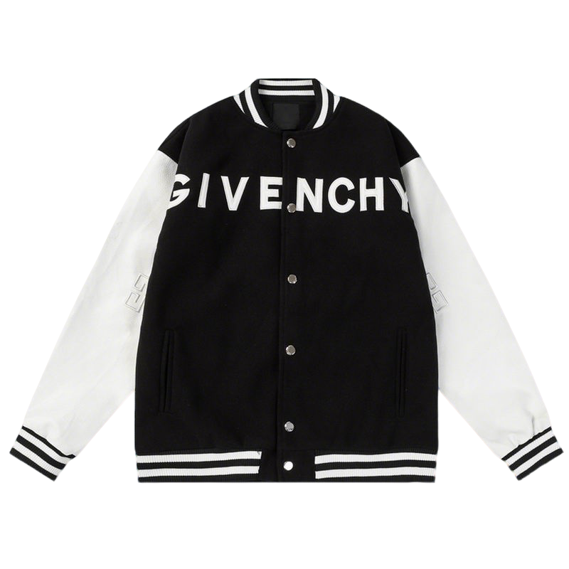 Givenchy Black And White Varsity Jacket With Bold Brand Lettering