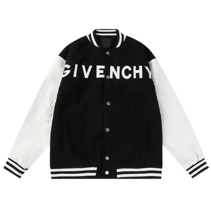 Givenchy Black And White Varsity Jacket With Bold Brand Lettering