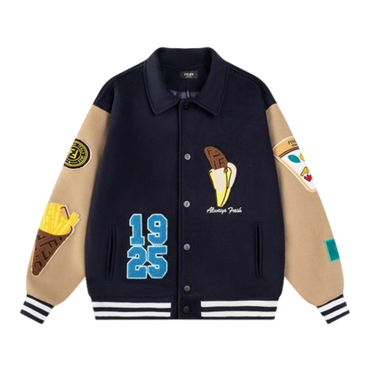 Fendi Varsity Jacket With Food Patches And Retro Number Details