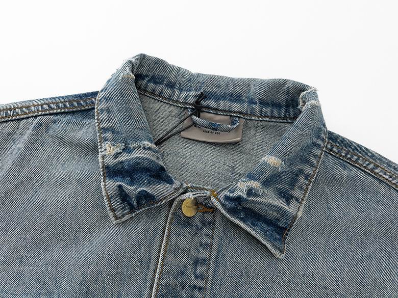 FOG Style Classic Blue Denim Jacket With Button Front And Chest Pockets