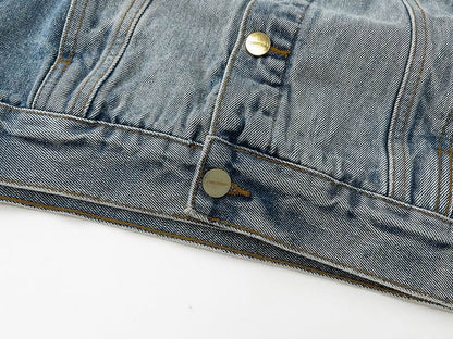 FOG Style Classic Blue Denim Jacket With Button Front And Chest Pockets