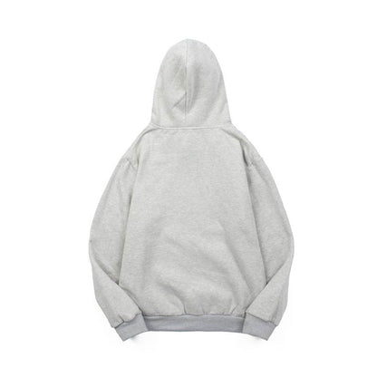 Fear Of God Grey Hoodie With NBA Paris Essentials Print For Sports Fashion Fans