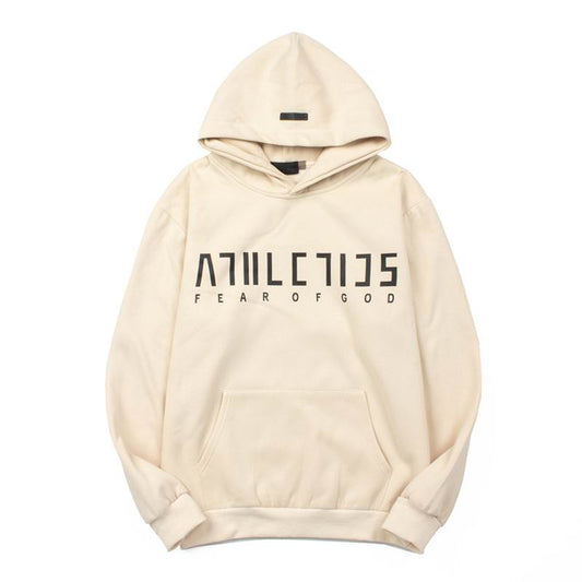 Fear Of God Black Hoodie With Athletics Logo For Trendy Streetwear Looks