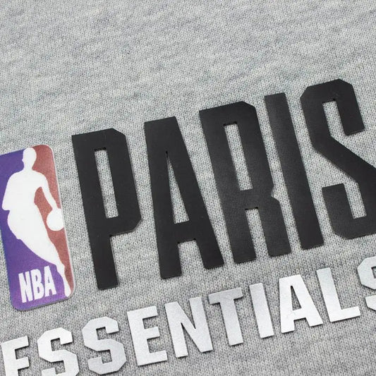 Fear of God Essentials Gray Paris NBA Logo Casual Men's Shorts