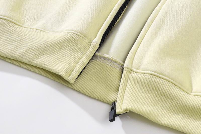 Essentials Light Yellow jacket Zip - Up Sweatshirt With Brand Logos