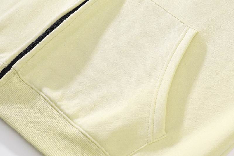 Essentials Light Yellow jacket Zip - Up Sweatshirt With Brand Logos