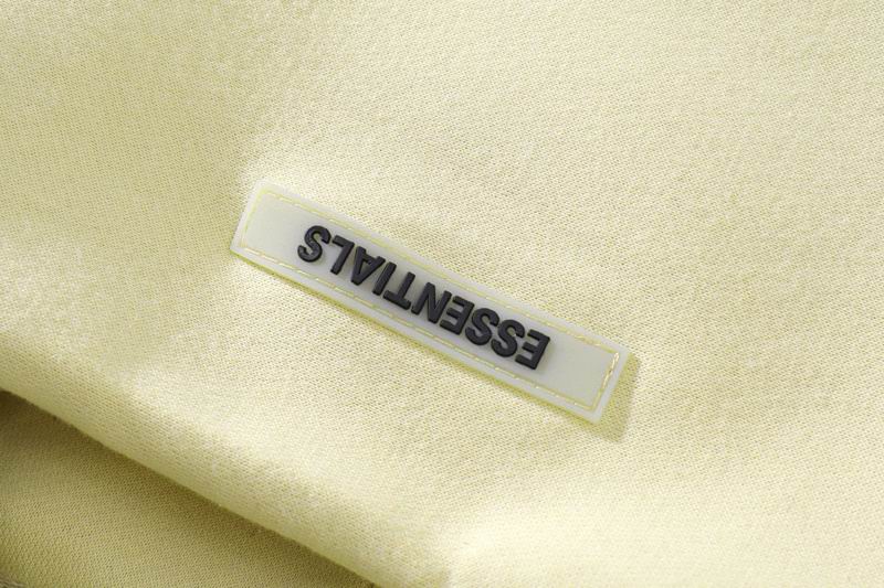 Essentials Light Yellow jacket Zip - Up Sweatshirt With Brand Logos