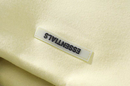 Essentials Light Yellow jacket Zip - Up Sweatshirt With Brand Logos