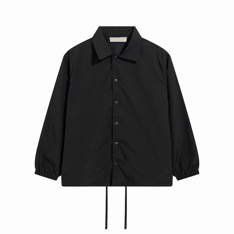 FOG Inspired Brown/White Button Up Collared Jacket With Drawstring Hem
