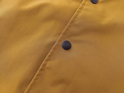 FOG Inspired Brown/White Button Up Collared Jacket With Drawstring Hem