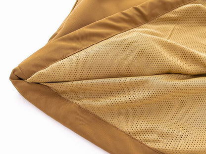 FOG Inspired Brown/White Button Up Collared Jacket With Drawstring Hem