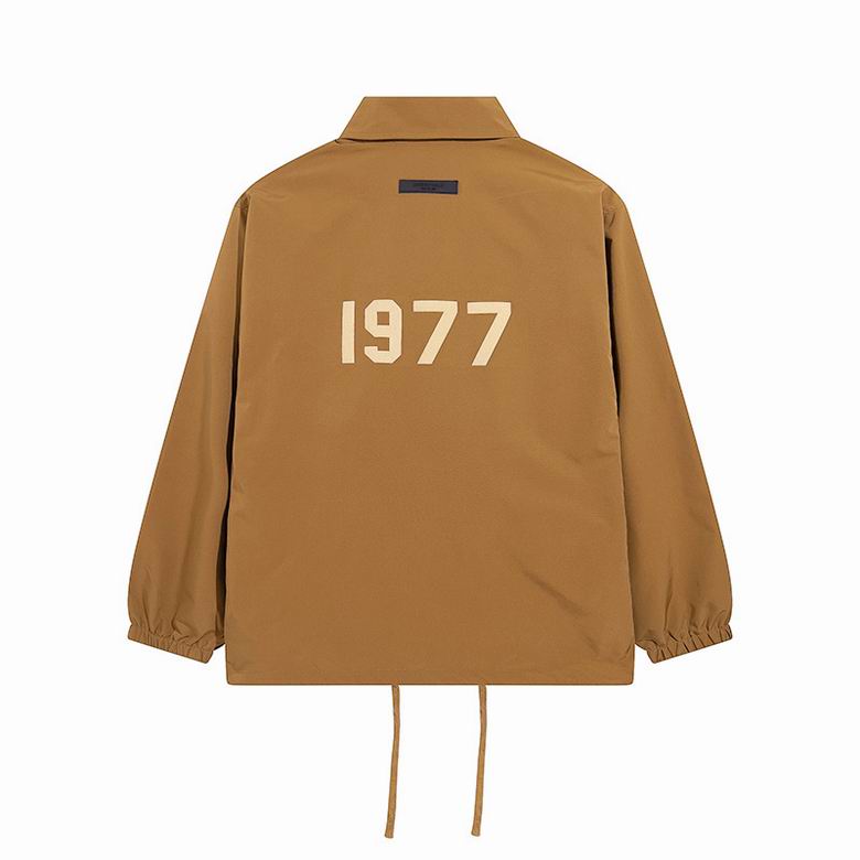 FOG Inspired Brown/White Button Up Collared Jacket With Drawstring Hem