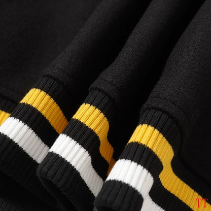 Fendi Black Varsity Jacket With Leather Sleeves And Iconic Eye Motif