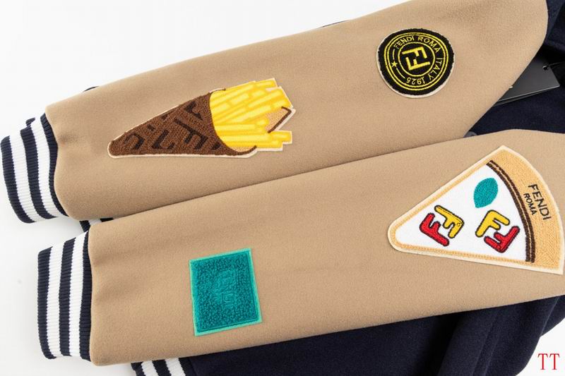 Fendi Varsity Jacket With Food Patches And Retro Number Details