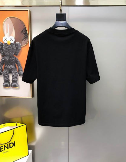 Stylish Fendi Black/White T - Shirt With Iconic Yellow Monster Eyes And Branding