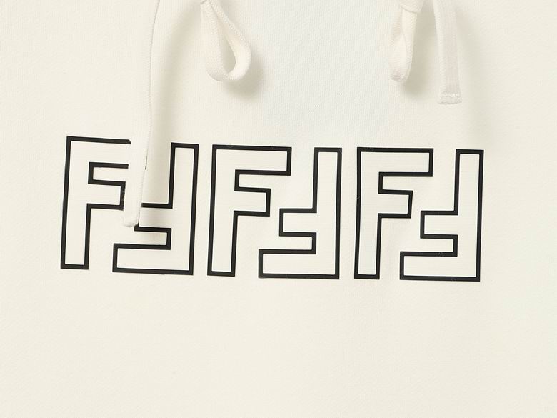 Beige Fendi Hoodie With Distinctive Geometric Logo For Fashion Lovers