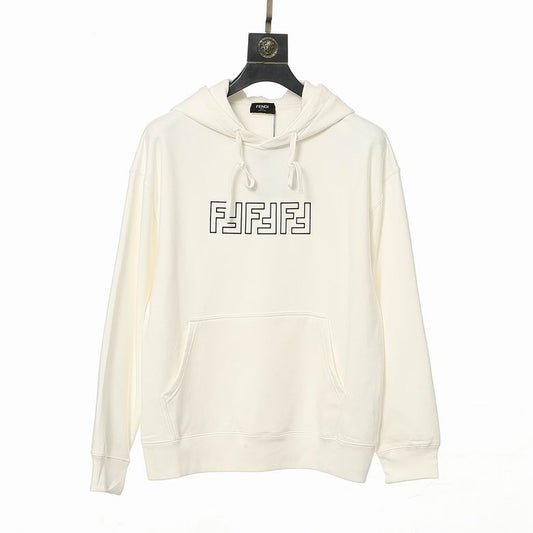 Beige Fendi Hoodie With Distinctive Geometric Logo For Fashion Lovers