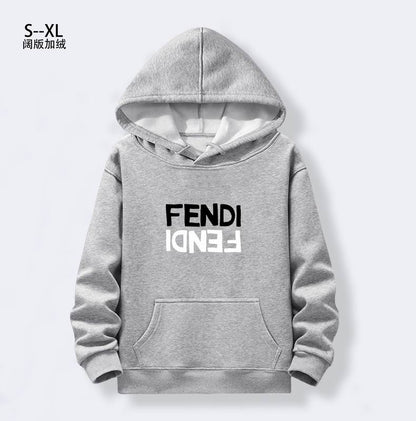 Black Fendi Hoodie With Creative Reversed Logo Design For Fashion Fans