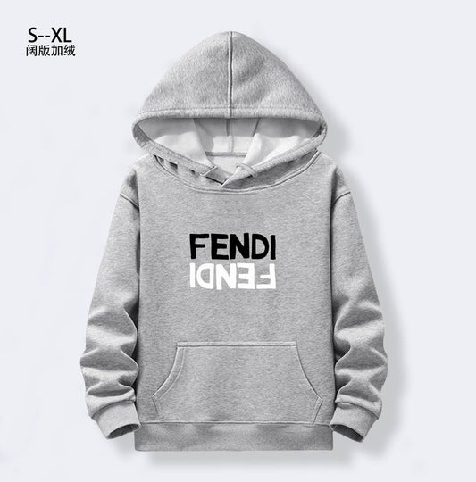 Black Fendi Hoodie With Creative Reversed Logo Design For Fashion Fans