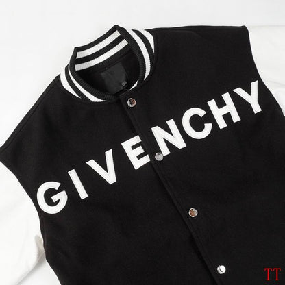 Givenchy Black And White Varsity Jacket With Bold Brand Lettering