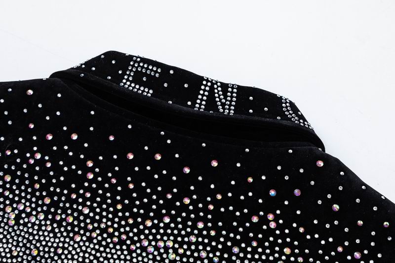 Givenchy Black Jacket With Gradient Rhinestone Logo And Brand Detailing