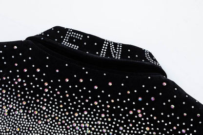 Givenchy Black Jacket With Gradient Rhinestone Logo And Brand Detailing